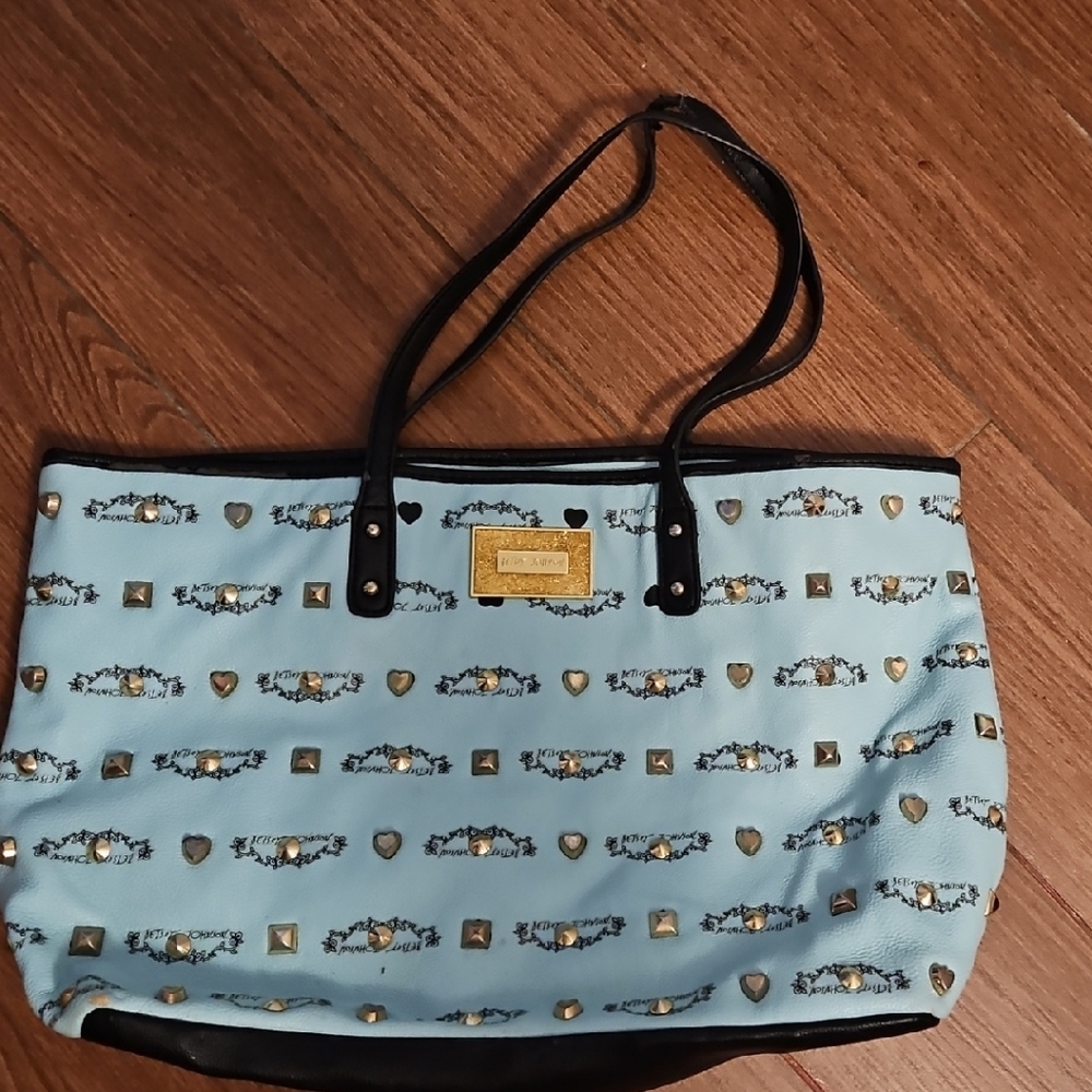 Betsey Johnson Light Blue and Black Tote